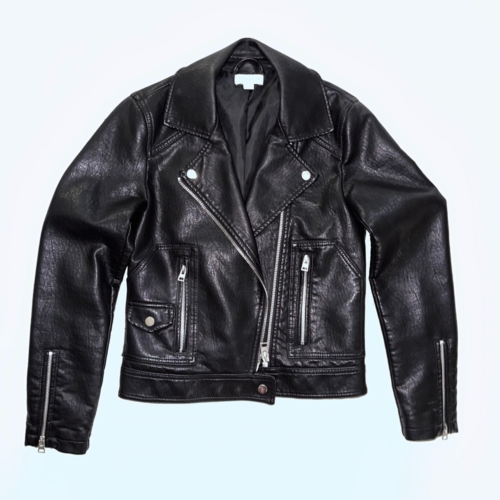 TOPSHOP Faux Leather Moto Jacket